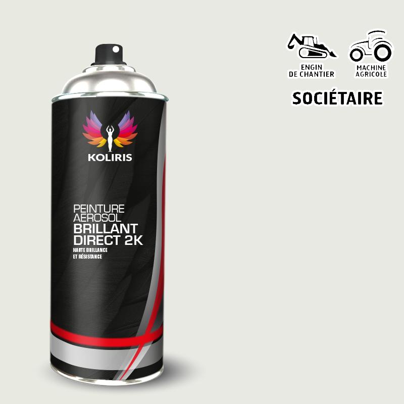 Bombe peinture 2K mat Agricole Engin chantier 400ml - Carenciel.pro