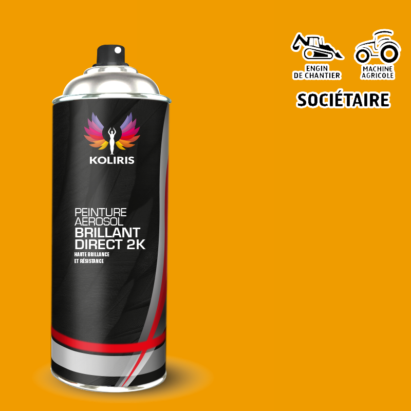 Bombe peinture 2K mat Agricole Engin chantier 400ml - Carenciel.pro