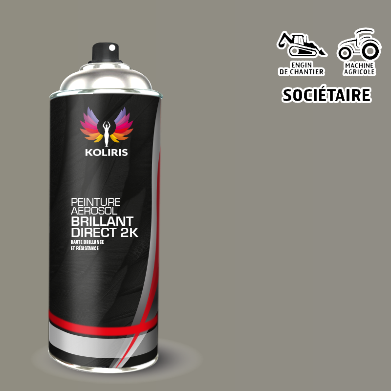 Bombe peinture industrie 2K brillante Agricole et Engin de chantier 400ml