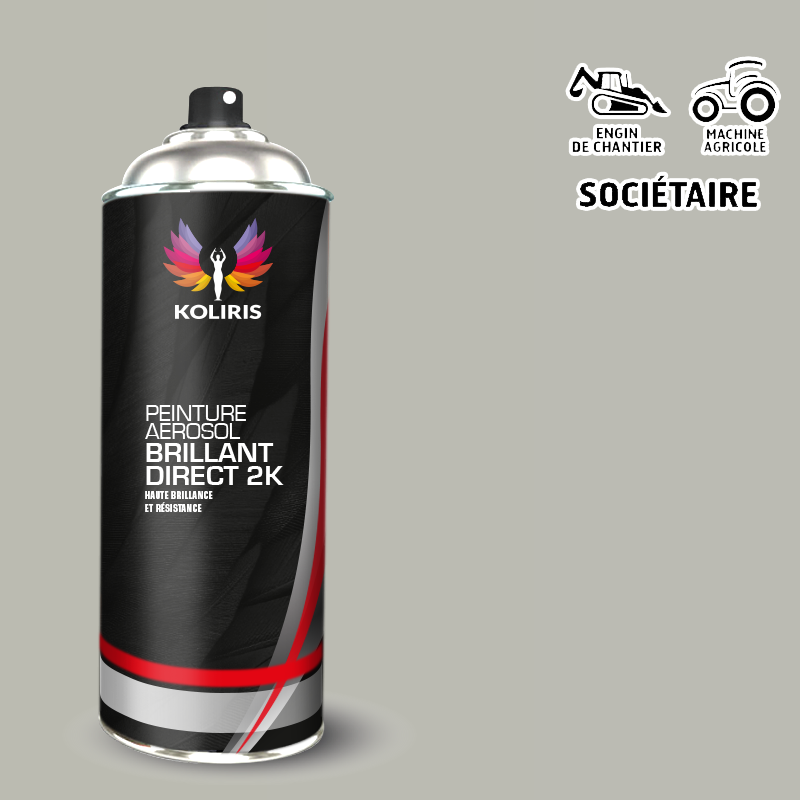 Bombe peinture industrie 2K brillante Agricole et Engin de chantier 400ml