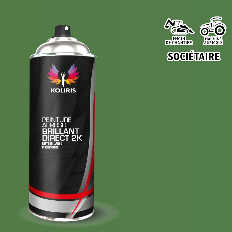 Bombe peinture industrie 2K satinée Agricole et Engin de chantier 400ml