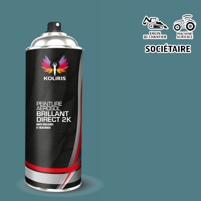 Bombe peinture industrie 2K satinée Agricole et Engin de chantier 400ml