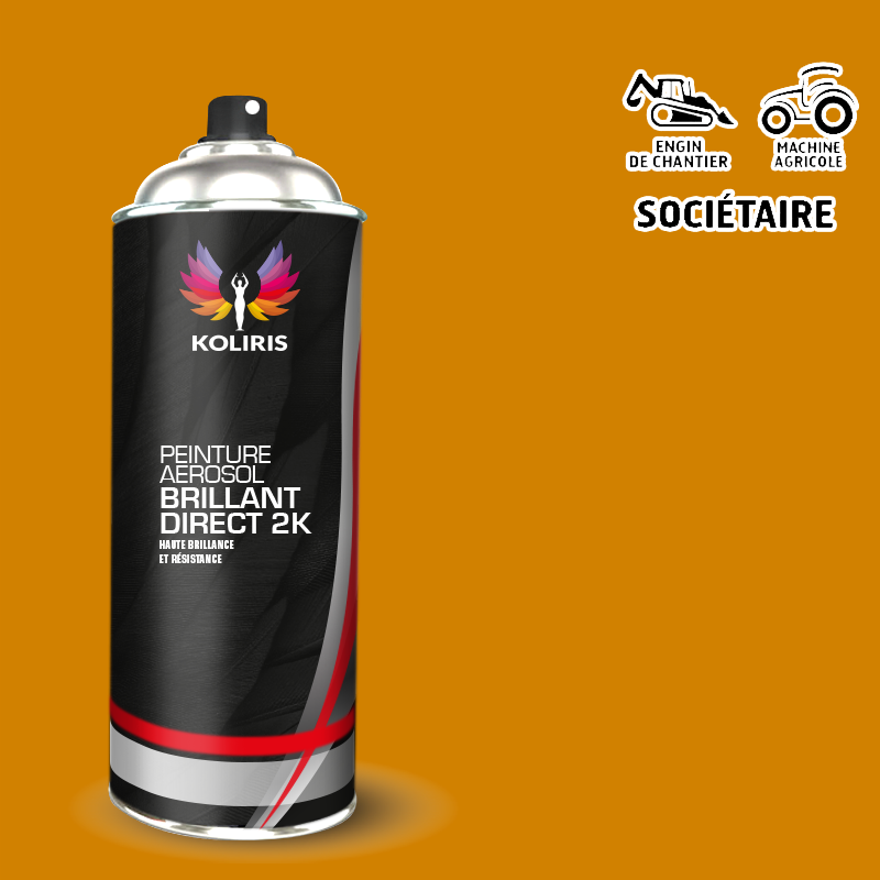 Bombe peinture industrie 2K mat Agricole et Engin de chantier 400ml