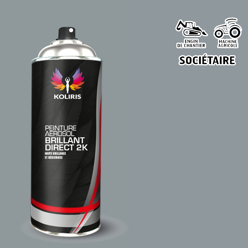 Bombe peinture industrie 2K mat Agricole et Engin de chantier 400ml