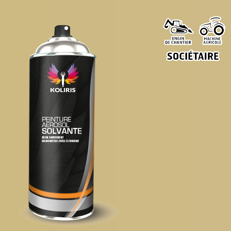 Bombe peinture industrie brillante Agricole et Engin de chantier 400ml