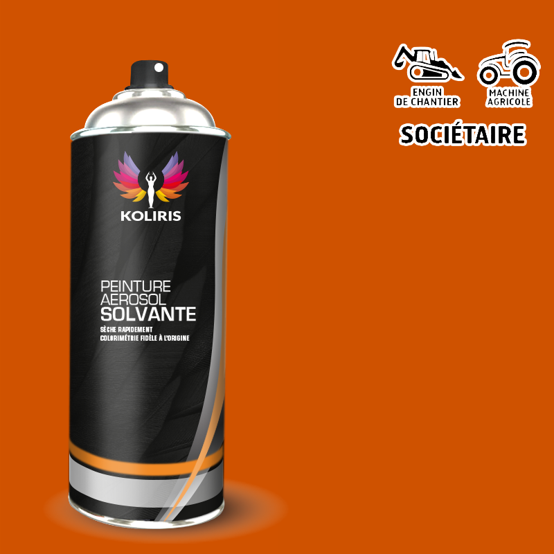 Bombe peinture industrie brillante Agricole et Engin de chantier 400ml