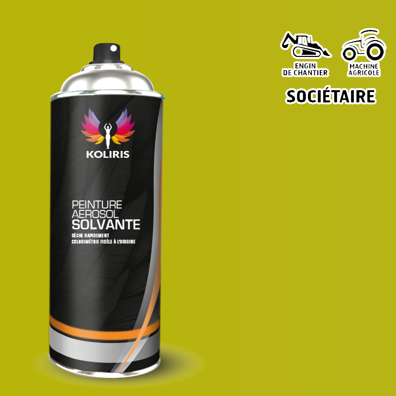 Bombe peinture industrie brillante Agricole et Engin de chantier 400ml