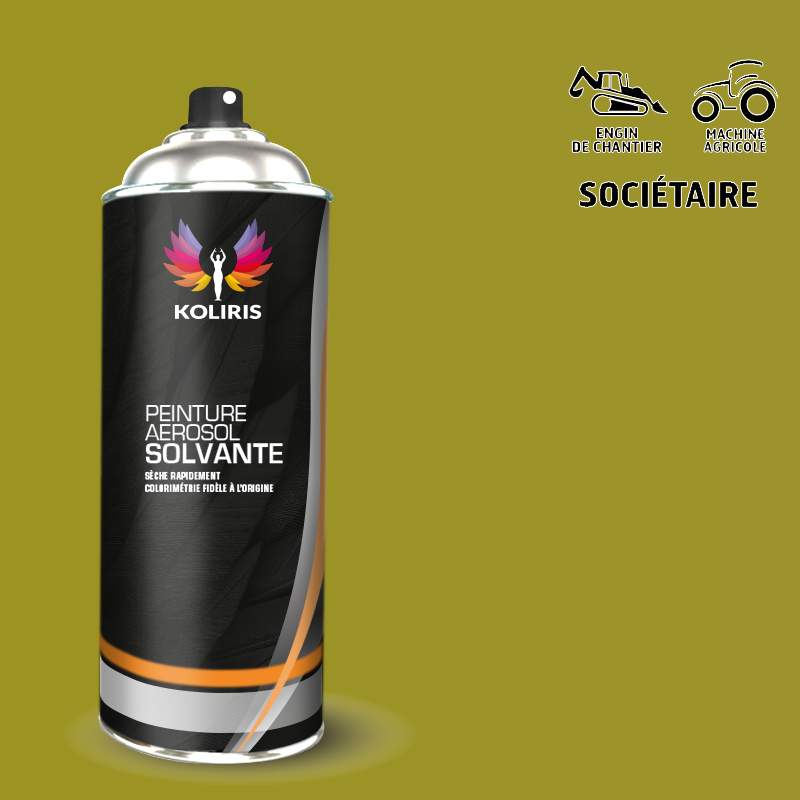 Bombe peinture industrie brillante Agricole et Engin de chantier 400ml