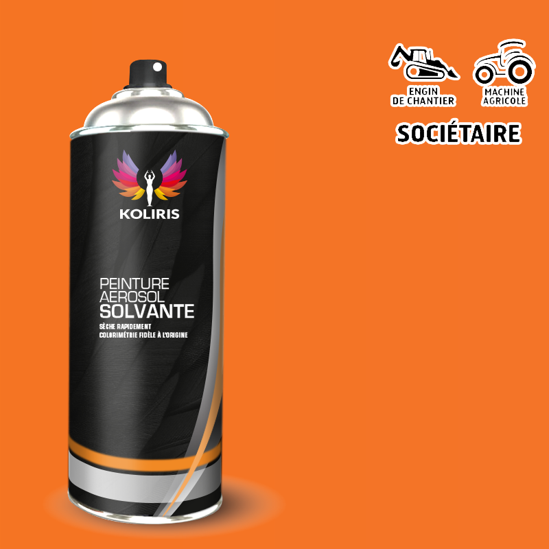 Bombe peinture industrie brillante Agricole et Engin de chantier 400ml